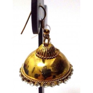 Golden Oxidized Earrings Jhumka Jhumki Jewelry Bollywood Drop Dangle Hook EA181